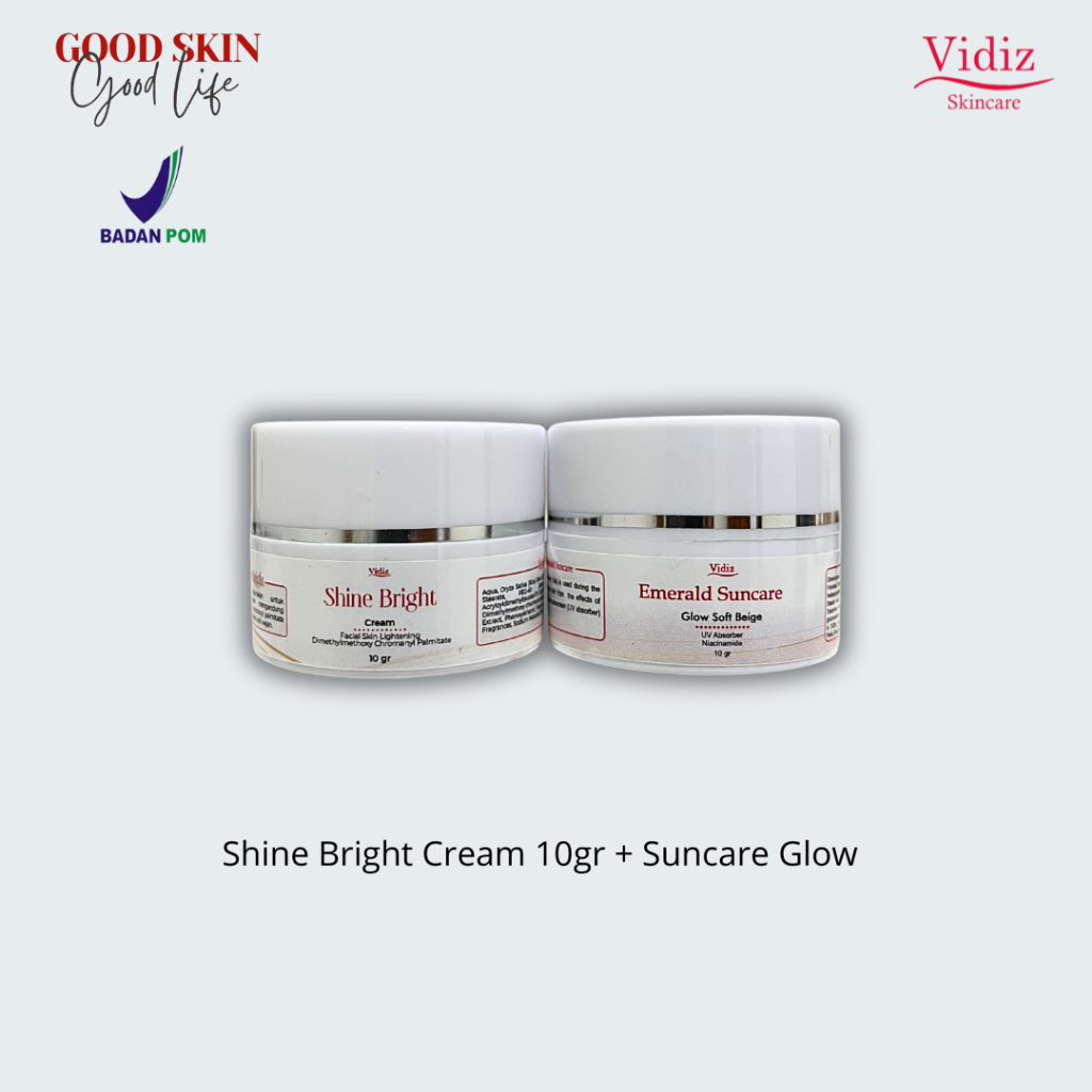 Vidiz Shine Bright Cream10gr & Suncare Glow SPF 35