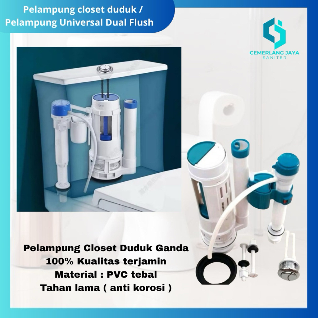 CEMERLANG JAYA - Pelampung Closet 2 Flush / Set Pelampung Closet Duduk | Alat Tangki Air / Pelampung