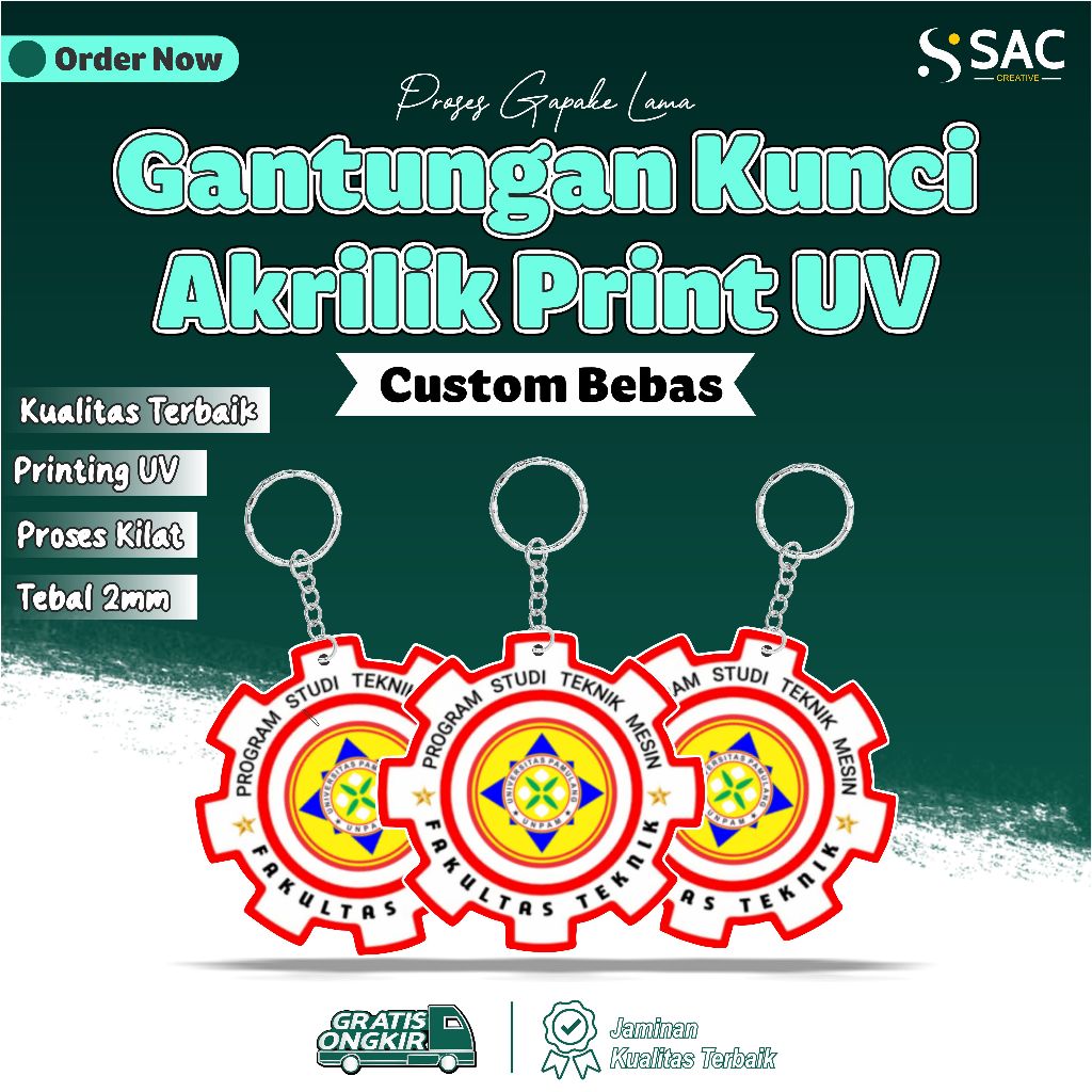 Ganci Akrilik Custom / Gantungan Kunci Akrilik Print UV / Ganci Murah / Ganci Akrilik