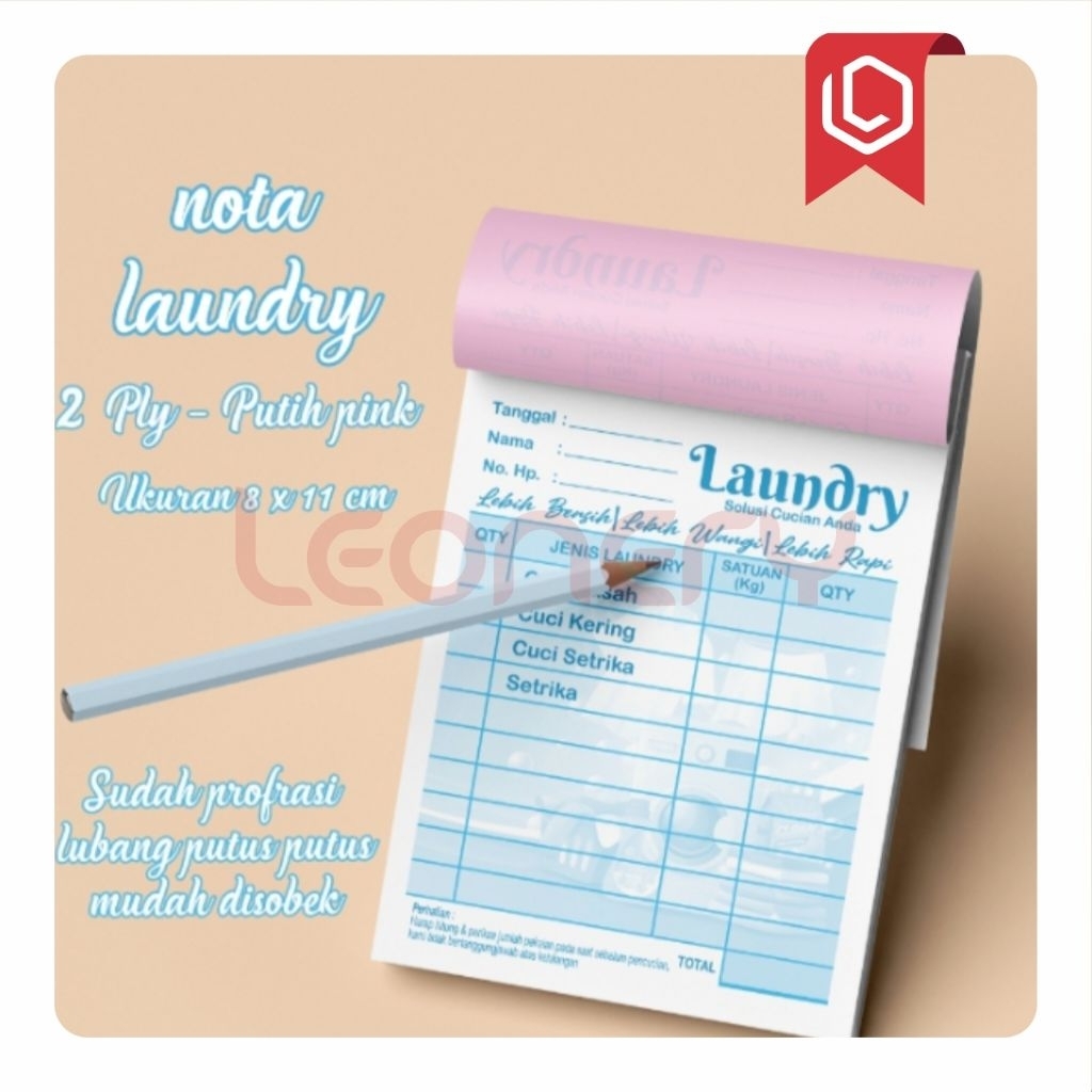 

Nota Laundry 2 Ply Rangkap – 50 Lembar | Praktis & Profesional | Ready Stok Siap Kirim