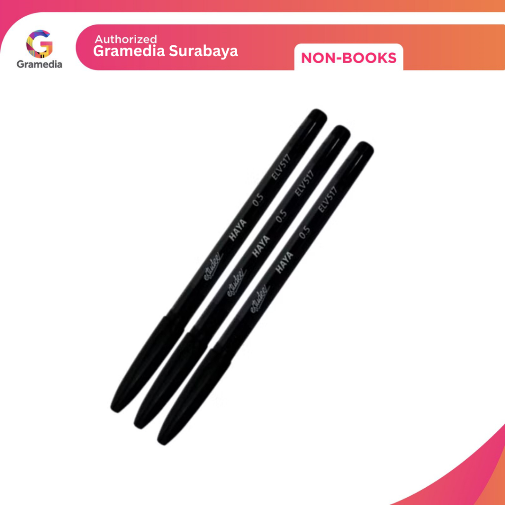 

Gramedia Surabaya NB - Ballpoint Estudee Haya 0.5Mm Black Set 3Pcs