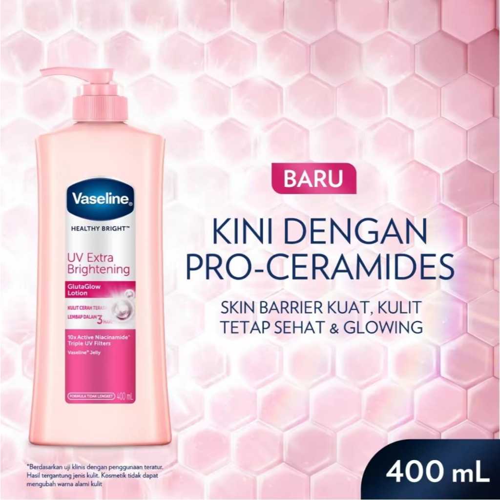 [TERMURAH] KEMASAN BARU VASELINE Healthy Bright UV Extra Brightening GlutaGlow 400ml Vaseline Hand B