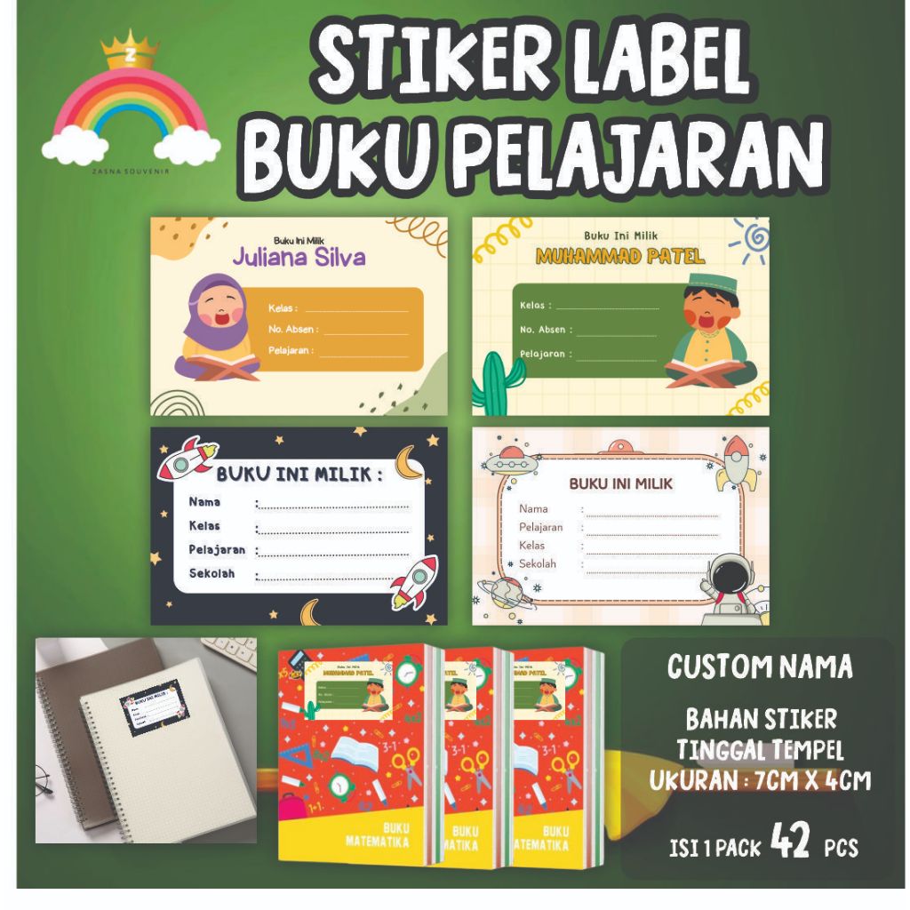 

Isi 42 Stiker Mapel Label Buku Pelajaran Sekolah Stiker Mata Pelajaran