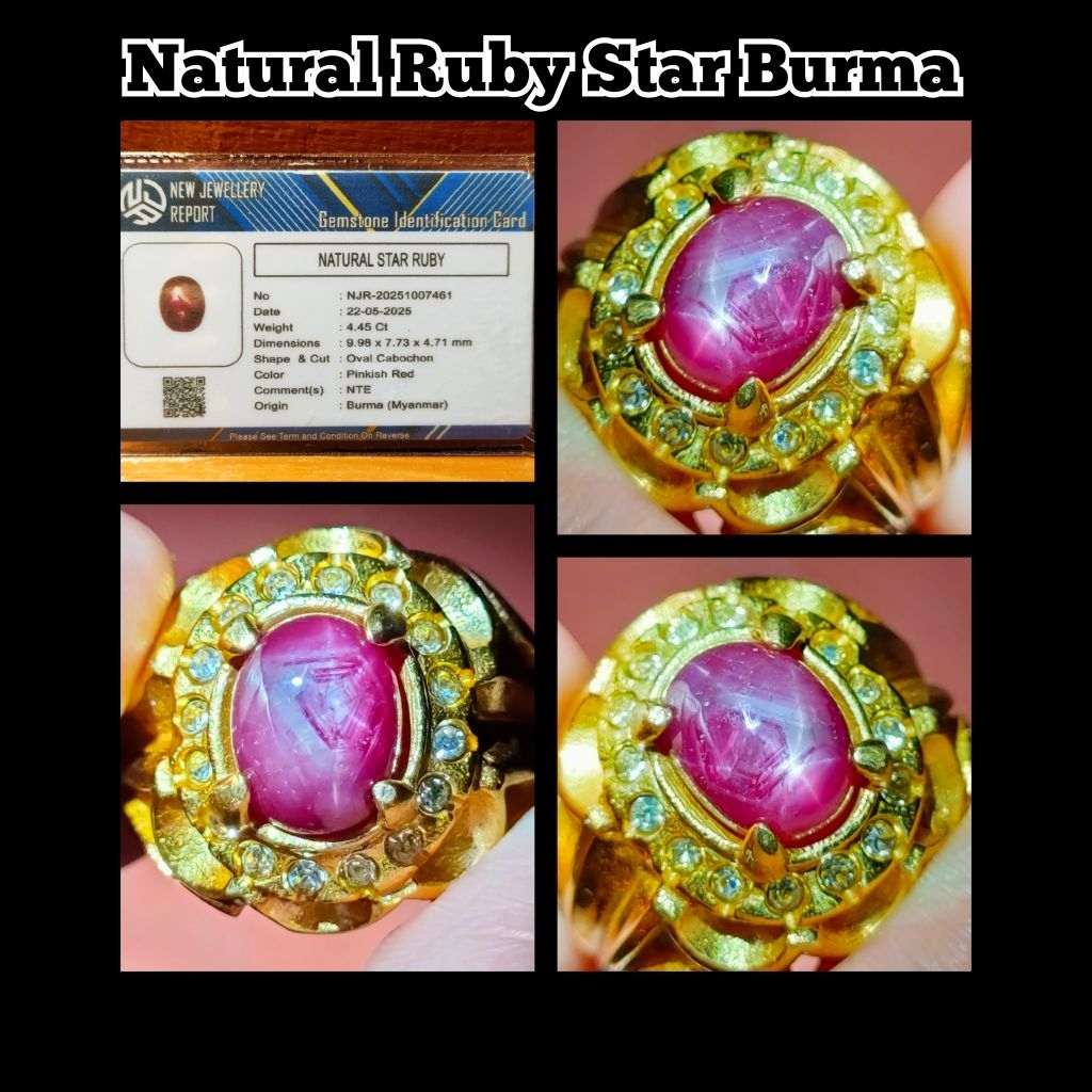 NATURAL BATU RUBY STAR BURMA MYANMAR HQ