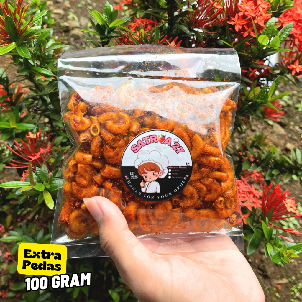 

Makaroni Cikruh Gurih Extra Pedas 100gr+ Extra Daun Jeruk Khas Tasikmalaya
