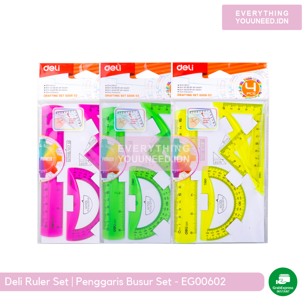 

Deli Ruler Set | Penggaris Busur Set - EG00602