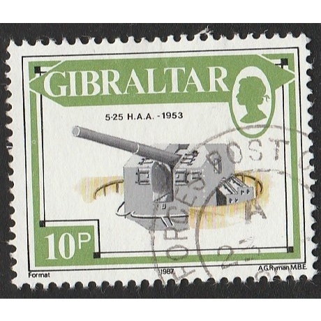 

A 12599 SATU BUAH PRANGKO GIBRALTAR NOMINAL 10 PENCE TEMA MERIAM 5-25 H.A.A TAHUN 1953 DENGAN KONDISI SUDAH ADA CAP