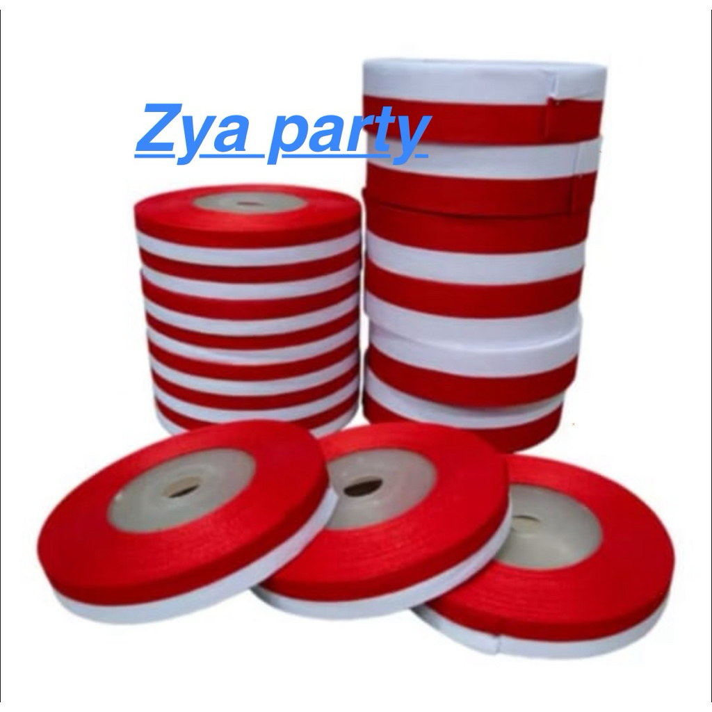

Pita satin merah putih 1/2 inch dan 1 inch/ pita tangan dirgahayu HUT RI