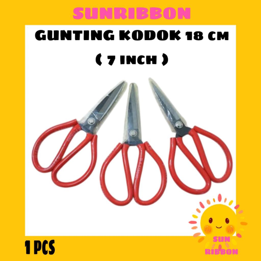 

GUNTING KODOK - Gunting Potong Seng Kertas / Gunting Bahan Kain Jahit Tailor / Gunting kain / gunting kodok/ gunting merah/ gunting seng