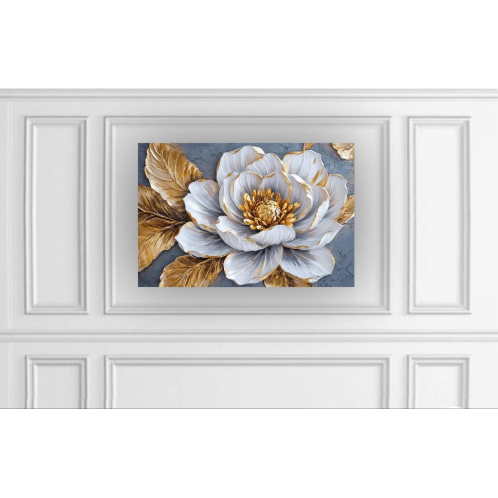 Lukisan Dinding Bunga Mawar Bertesktur Indah