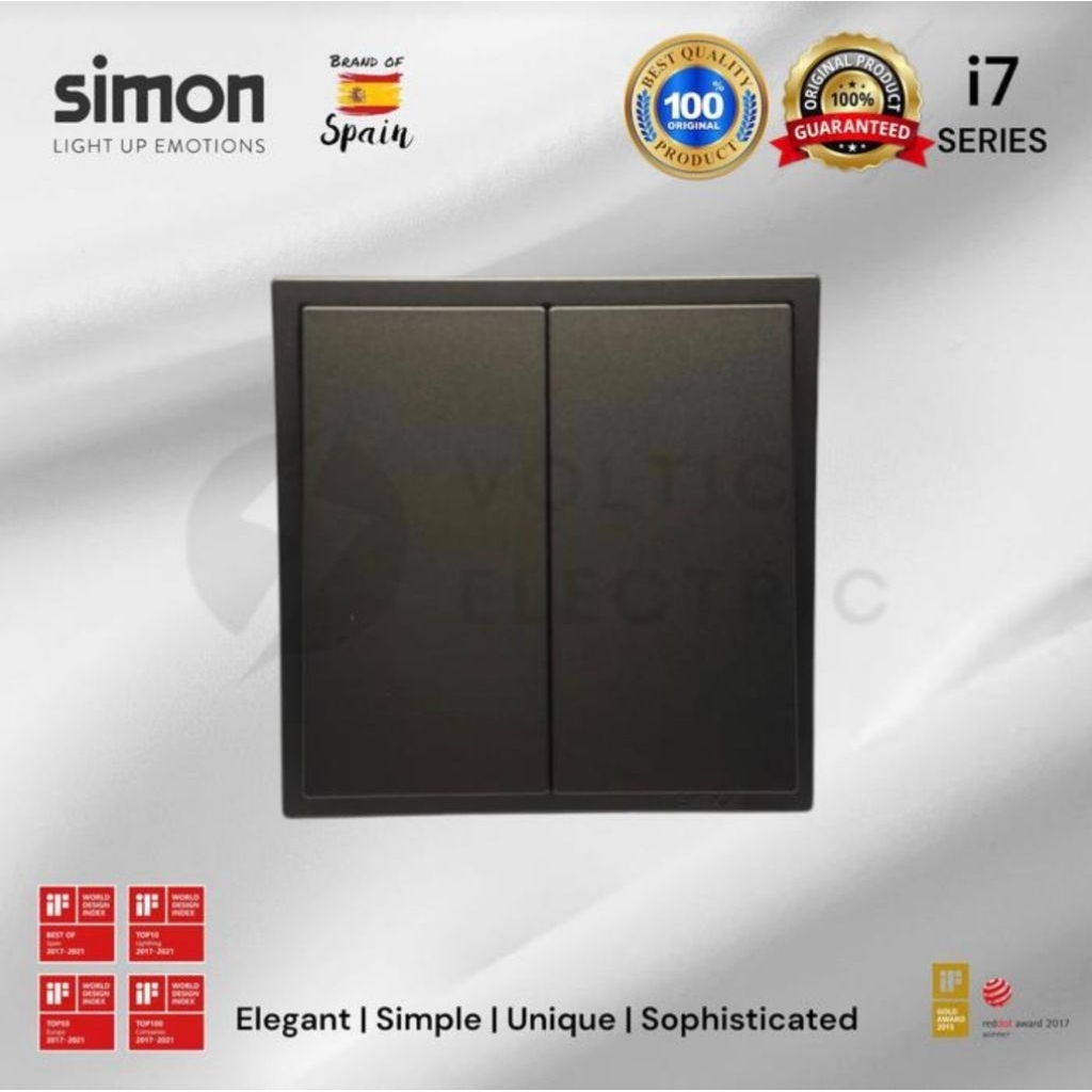 SAKLAR SERI SIMON i7 GREY SAKLAR DOUBLE SIMON SAKLAR 2 GANG I7 GREY