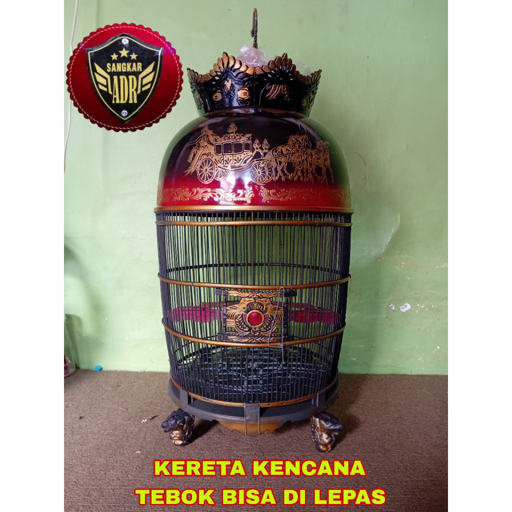 SANGKAR PERKUTUT FIBER KERETA KENCANA TEBOK BISA DI LEPAS+PACKING KAYU/PALET