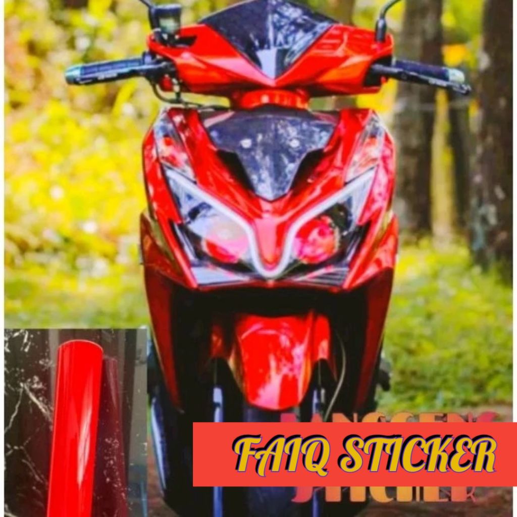 sticker skotlet warna merah glossy skotlet motor