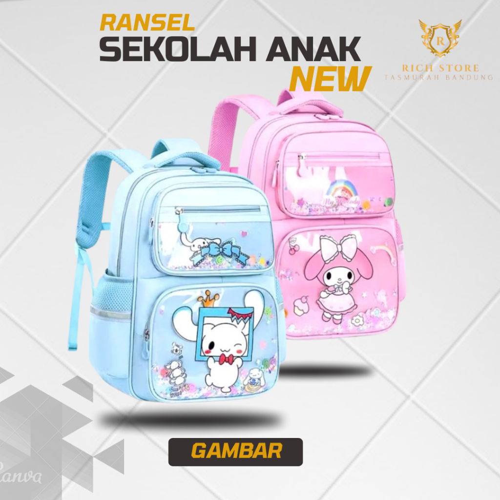 Ransel Anak Cewek Motif My Melody Pink – Tas Sekolah TK/SD Kekinian