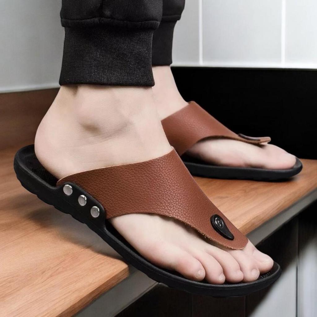 Sandal Formal Casual Pria Wanita Sandal Kulit TERLARIS Sandal model terbaru JNC 6 impor asli karet