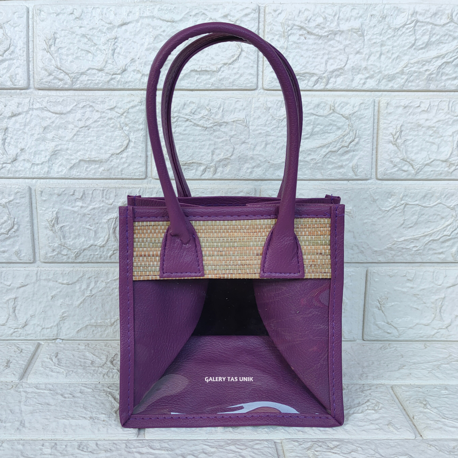 

Tas Hampers Mika Mendong (Ungu) Untuk 2 Toples Biggy Keranjang Parcel Mika Transparan Hari Raya