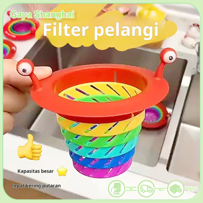 Filter Pelangi Monster Kecil Wastafel Dapur Filter Sampah Kolam Renang Wastafel Sayuran Artefak Anti