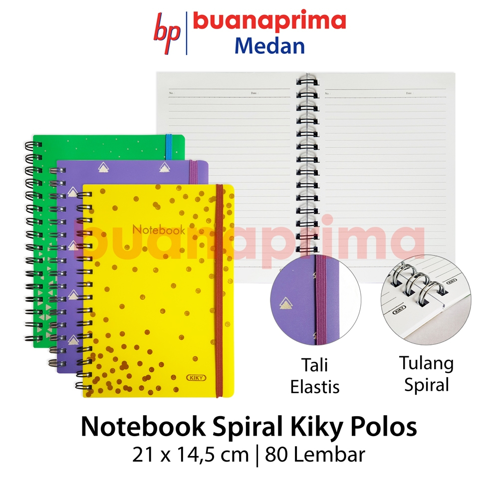 

NOTEBOOK SPIRAL KIKY A5 80 Lembar Dengan Tali Elastis Notes