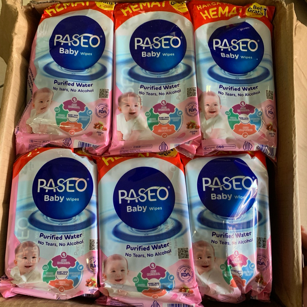 Tisue Basah Paseo Baby Wipes Hand & Mouth Purified Water