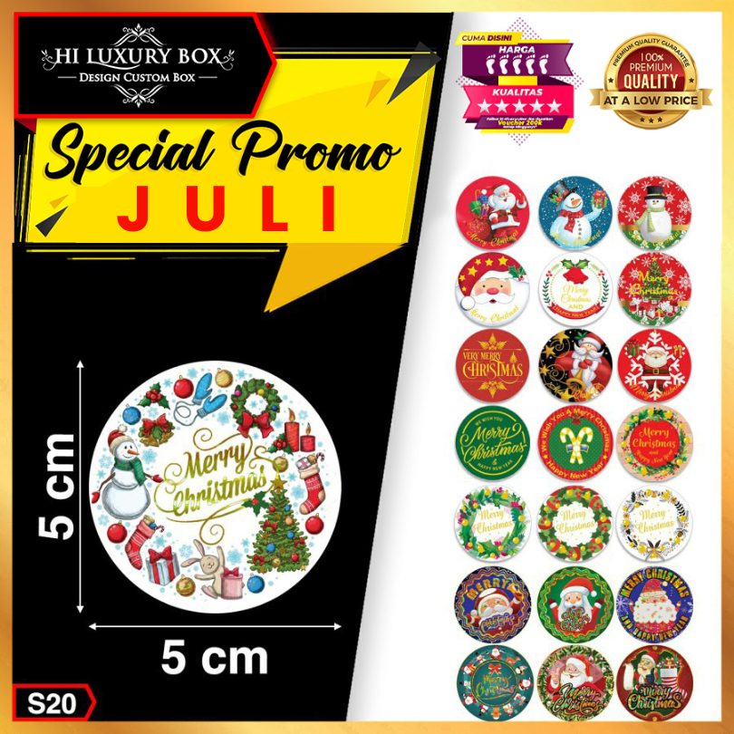 

Sticker | Sticker Murah | Sticker Natal | Sticker Emas Hologram | 5x5 Sticker Merry Christmas