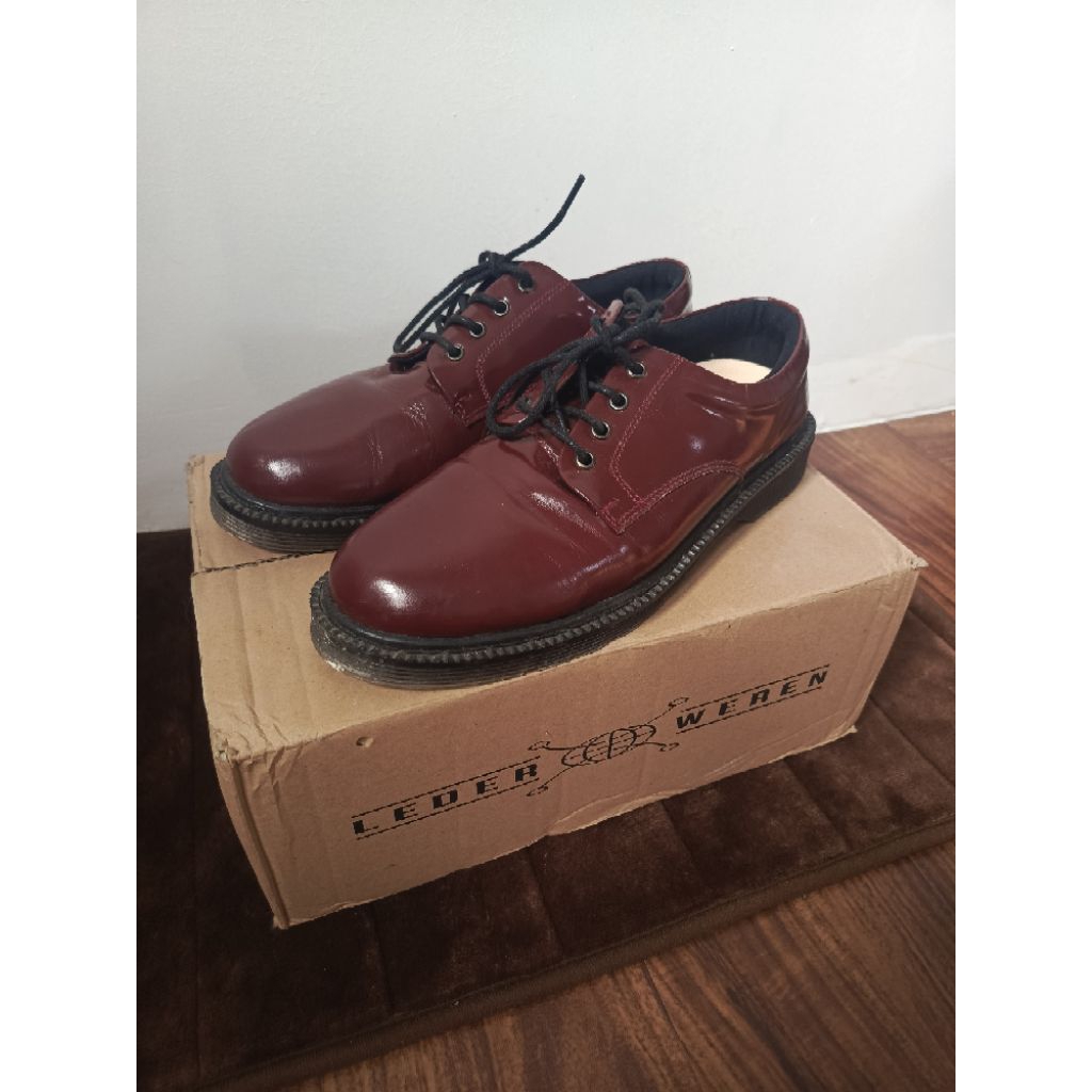 Lederweren Leder Derby 2 Burgundy Sepatu Boots Pria Kulit Derby (Preloved)