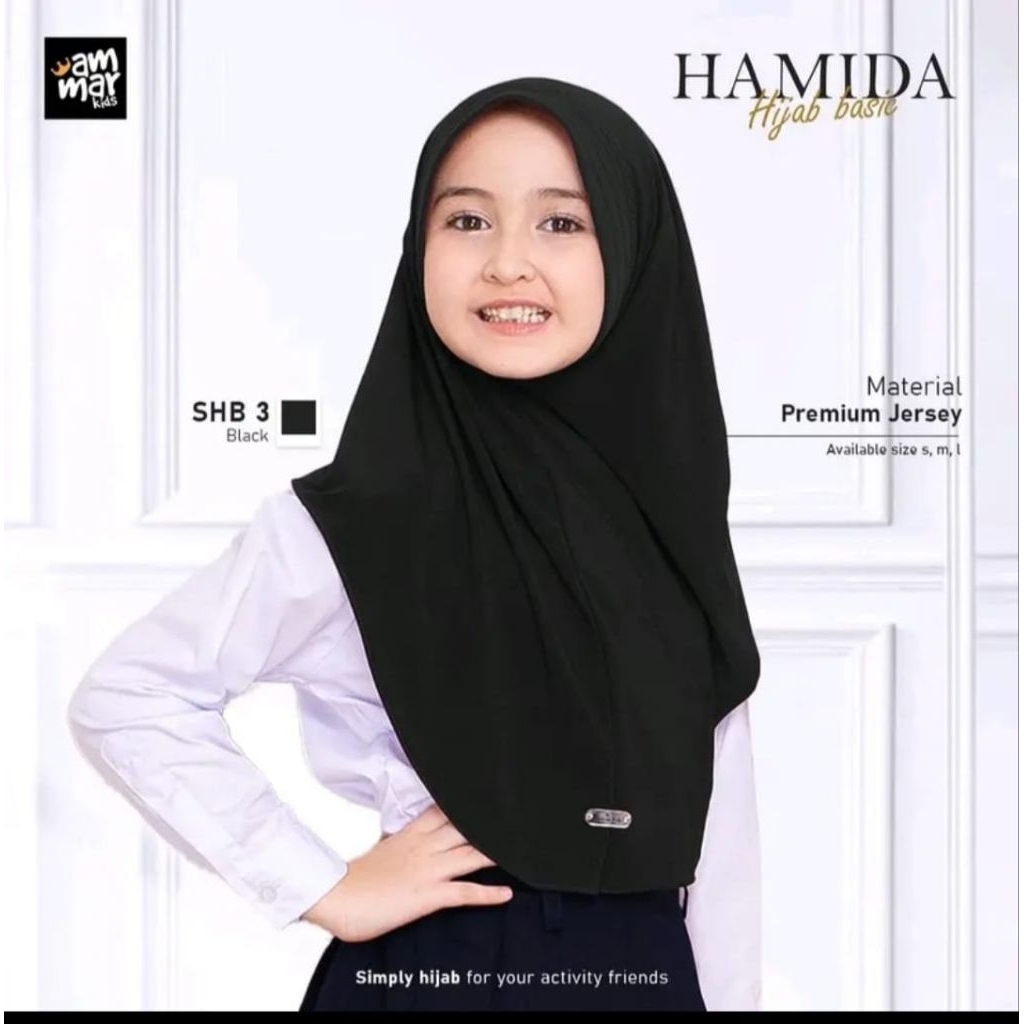hijab anak sekolah / jilbab bergo hamidah anak / jilbab anak