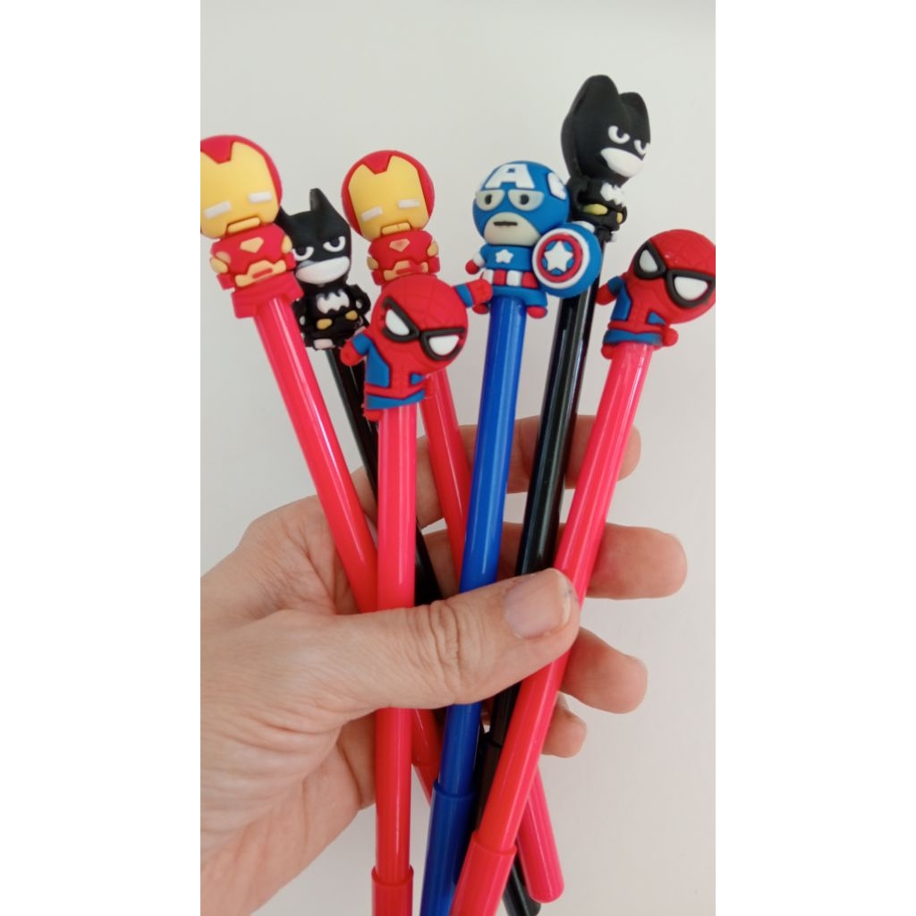 

pena gel bolpen anak superhero pen hitam