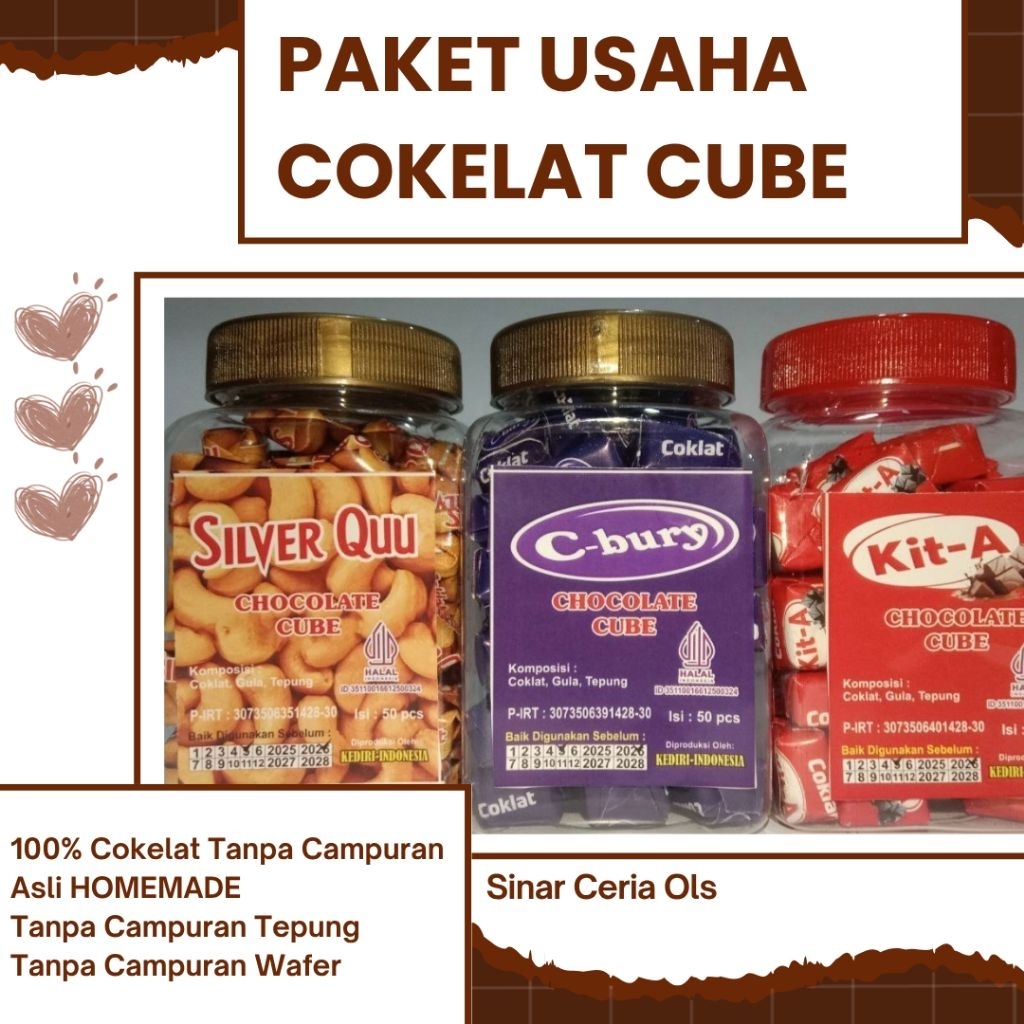 

Paket Usaha Cokelat Cube Toples