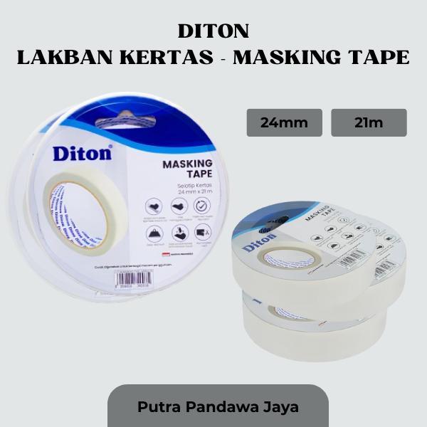 

Diton Lakban Kertas Masking Tape 24mm x 21m Putih Kekuningan untuk Pekerjaan Pengecatan dan DIY
