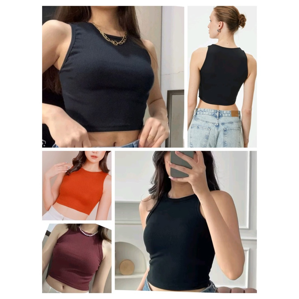 Tank top crop wanita | Tank top Knit wanita Crop| Atasan crop top