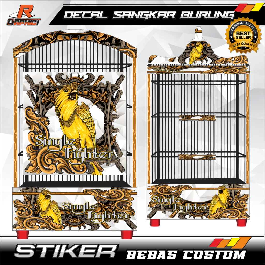 custom STICKER DECAL sangkar kenari KANDANG BURUNG KOTAK STIKER UKURAN BESAR KECIL NO 1 2 3 UNTUK KA