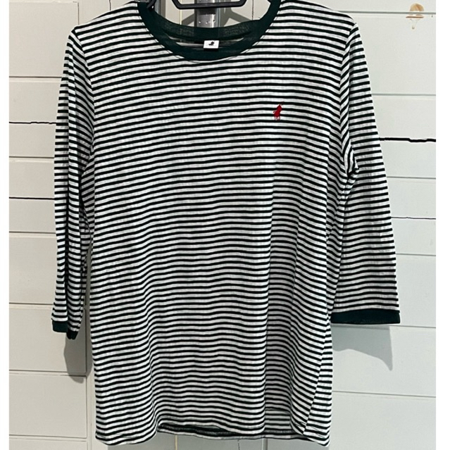 Preloved POLO hijau strip putih