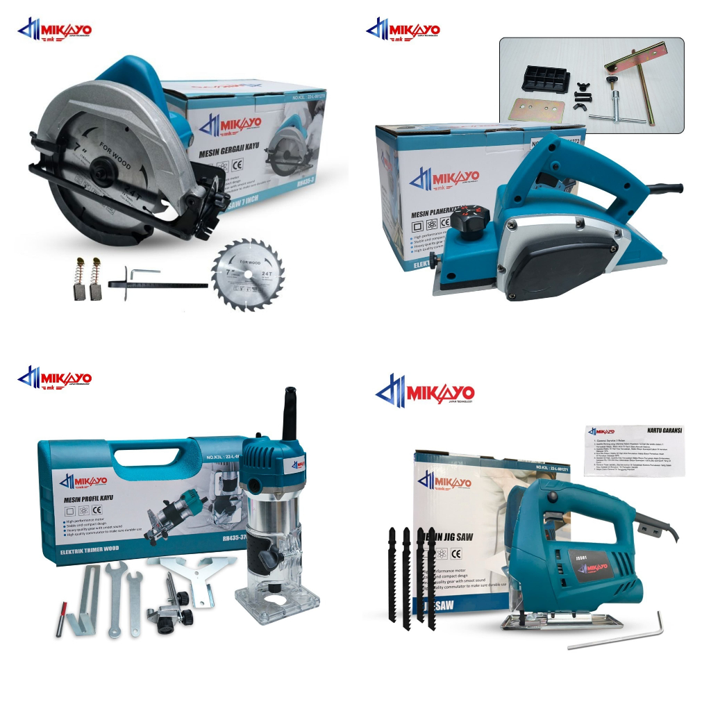 PAKET TUKANG KAYU  Mesin Profil / Router KAYU + Mesin Planer Kayu / Serut Kayu + Mesin Circular Saw 