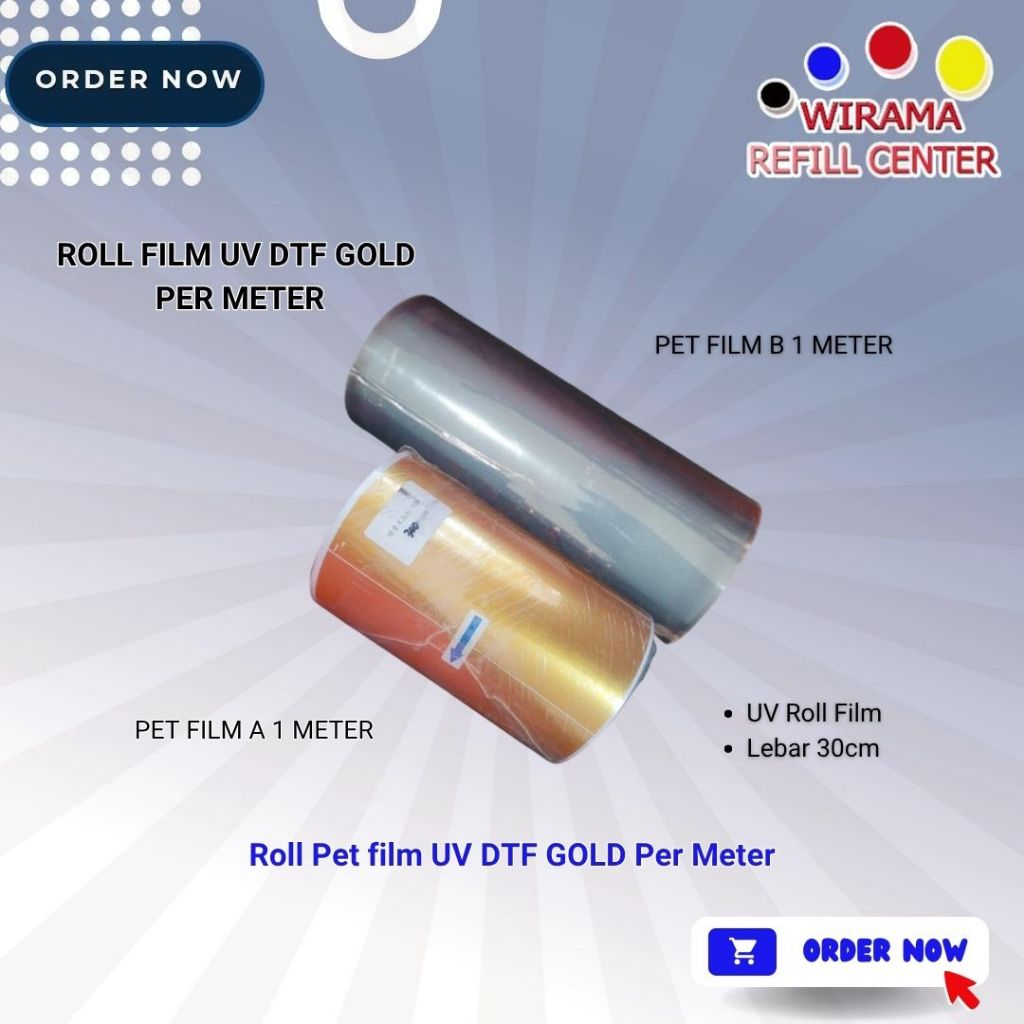 

Roll Pet film UV DTF GOLD Per Meter