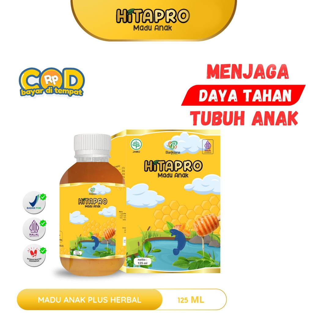 

HITAPRO MADU SEHAT ANAK Jaga IMUN - BAIK UNTUK PENDERITA BRONKITIS - Batuk - Panas Demam