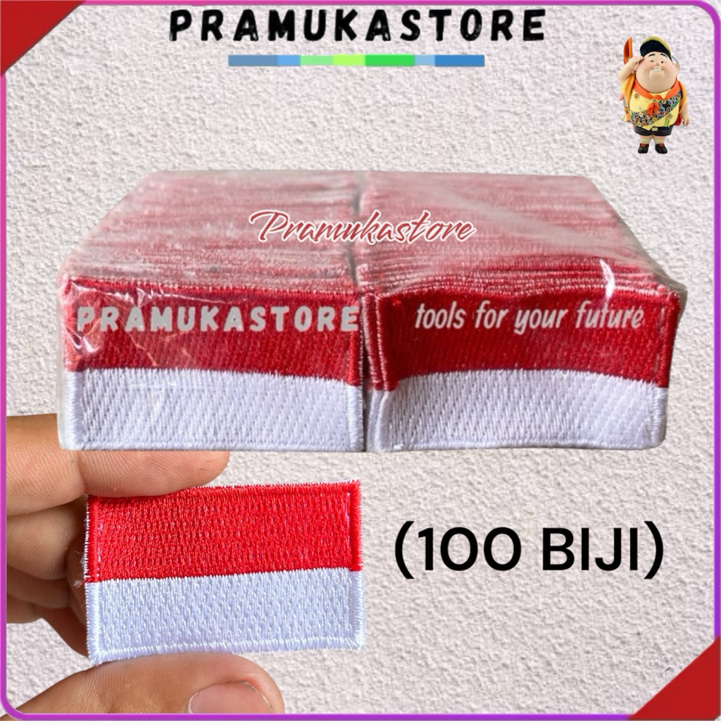 

BENDERA Bordir 3x5cm seragam sekolah, 1pack isi 100biji