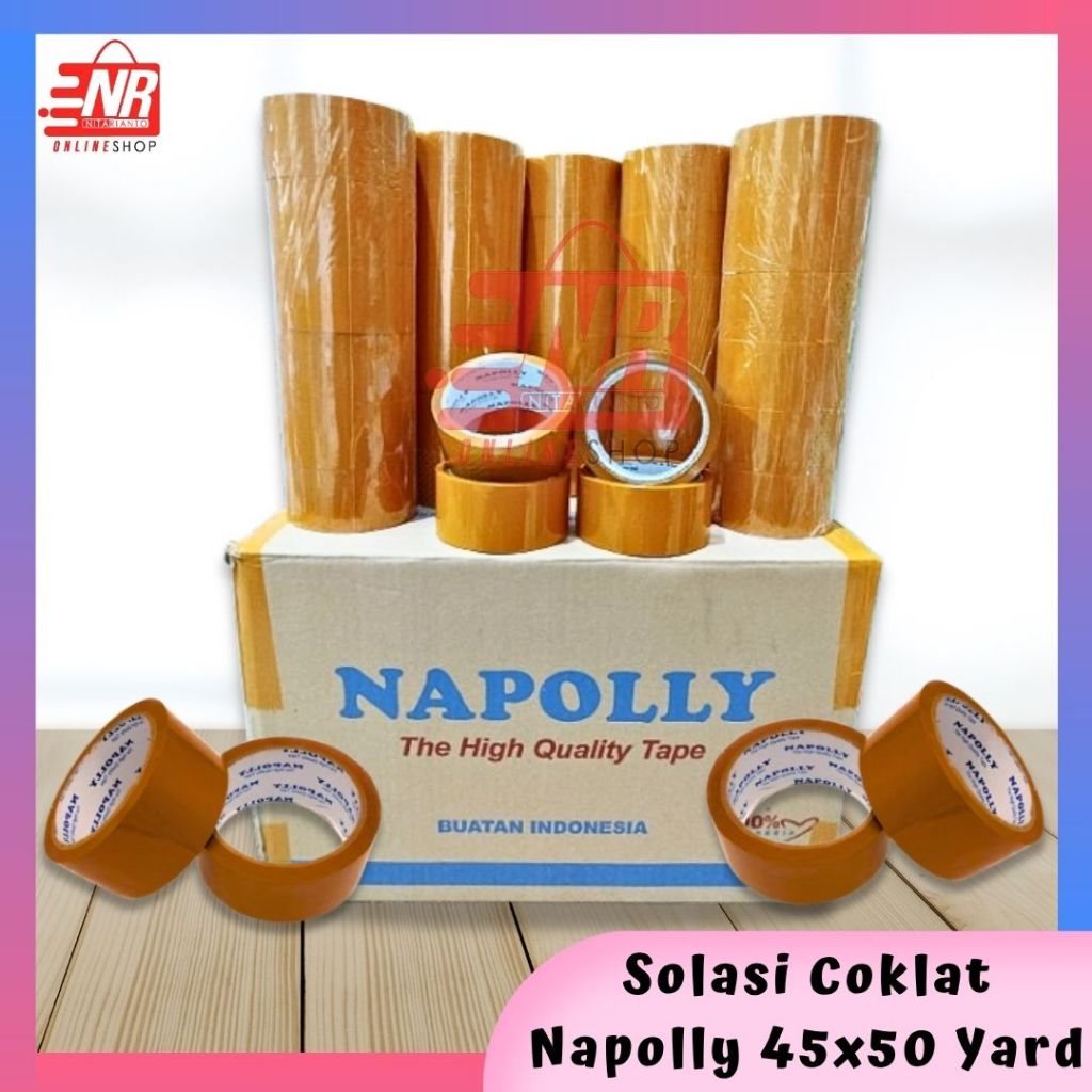 

Solasi Lakban Napolly Coklat 45x50 Yard / Solasi Packing / Lakban Solasi OPP / Solasi Kuat Anti Robek / Lakban Tape Selotip Tebal Murah Cokelat