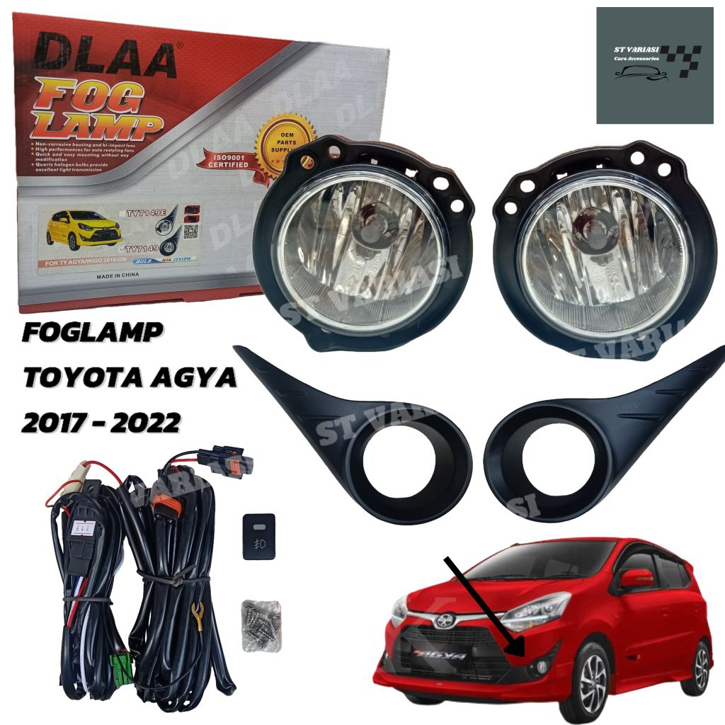 Foglamp Lampu Kabut Toyota Agya 2017 2018 2019 2020 2021 2022 Komplit Set