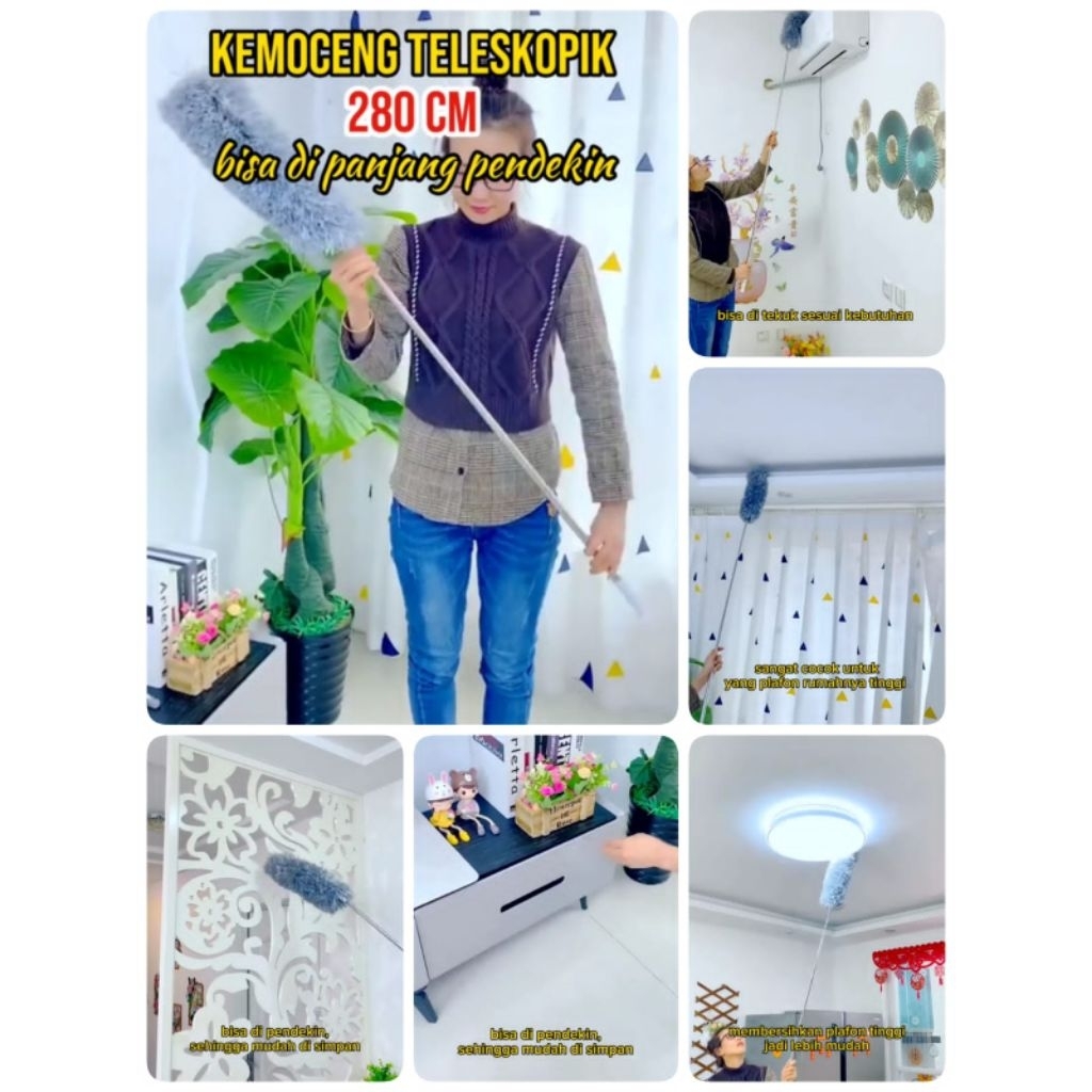 Kemoceng Teleskopik/Kemoceng Panjang/Kemoceng Lentur/Kemoceng Panjang