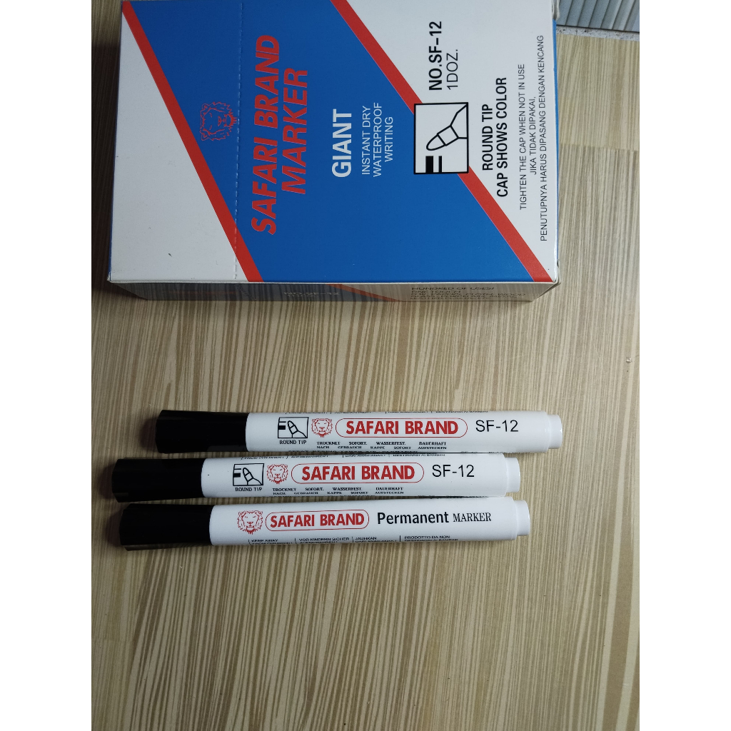 

PAKET HEMAT 3PCS SPIDOL SAFARI PERMANENT Safari Brand Marker SF-12