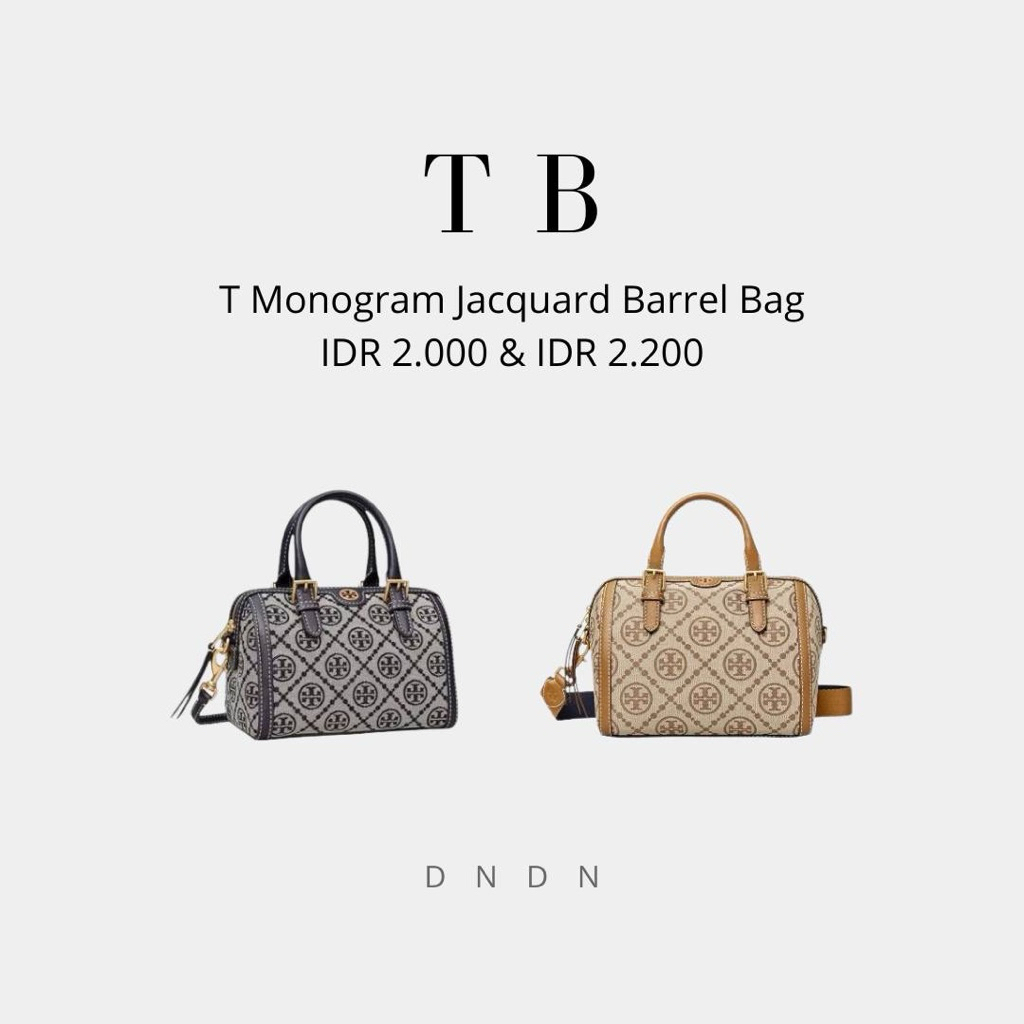 T Monogram Jacquard Barrel Bag