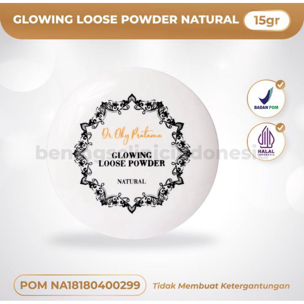 Glowing Loose Powder Bedak Tabur Benings Clinic by dr. Oky Pratama