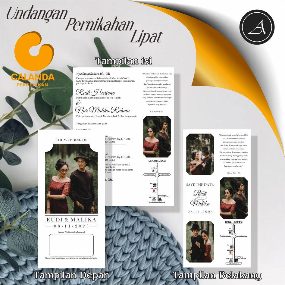 Undangan Pernikahan LT( Free Plastik, Foto , Barcode Lokasi & Denah Lokasi)