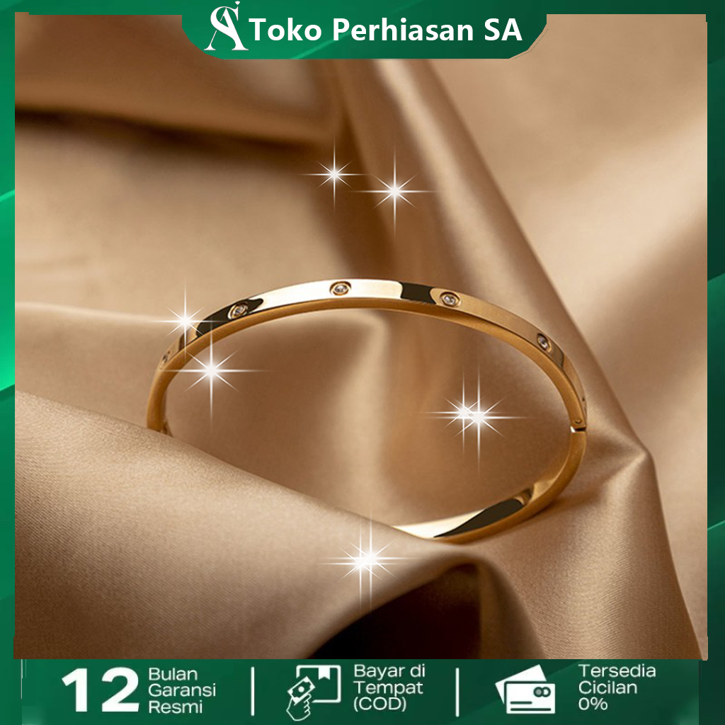 Gelang Wanita Korea Fashion S925 Gelang Berlapis Emas Perak Gelang Asli Asli