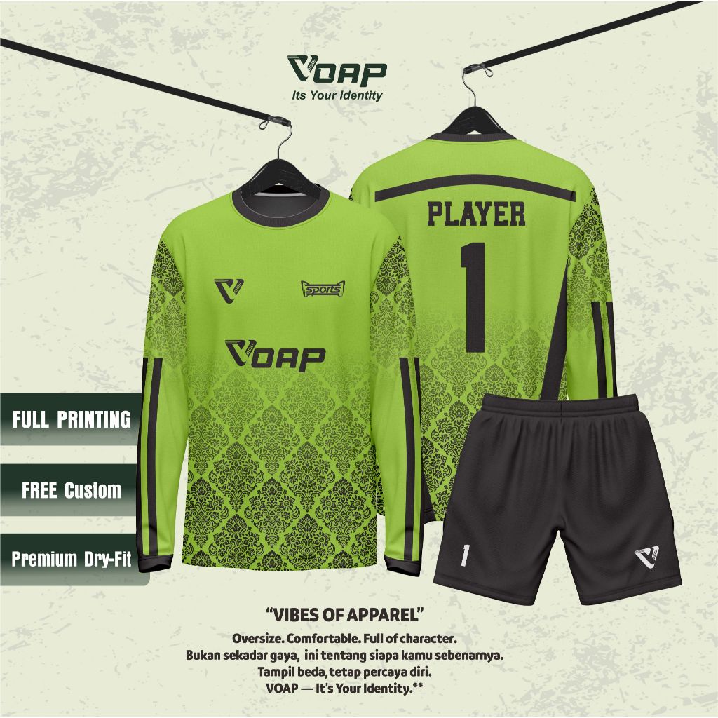 JERSEY KIPER TANGAN PANJANG SEPAKBOLA FUTSAL PRINTING CUSTOM