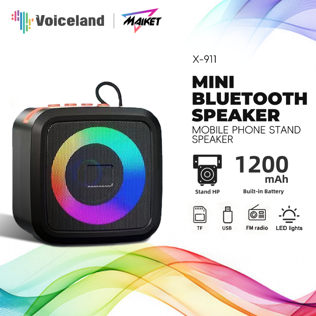 MAIKET Speaker bluetooth super bass Mini Portable salon aktif bluetooth full bass with Phone Holder 