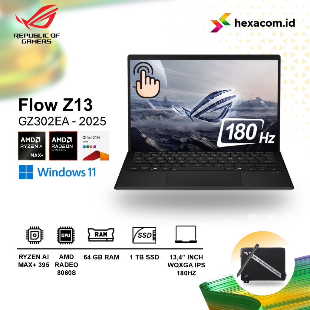 Asus ROG Flow Z13 GZ302EA Ryzen AI MAX+ 395 64GB 1TB SSD 13.4" 2.5K 180HZ 2IN1 TOUCH