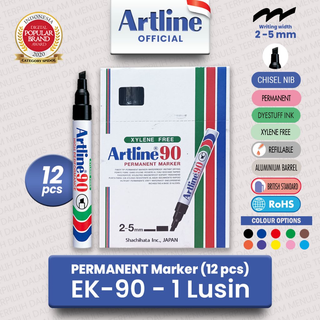 

(LIVE) ARTLINE Spidol Permanent Marker EK-90 1 Lusin (12 pcs)