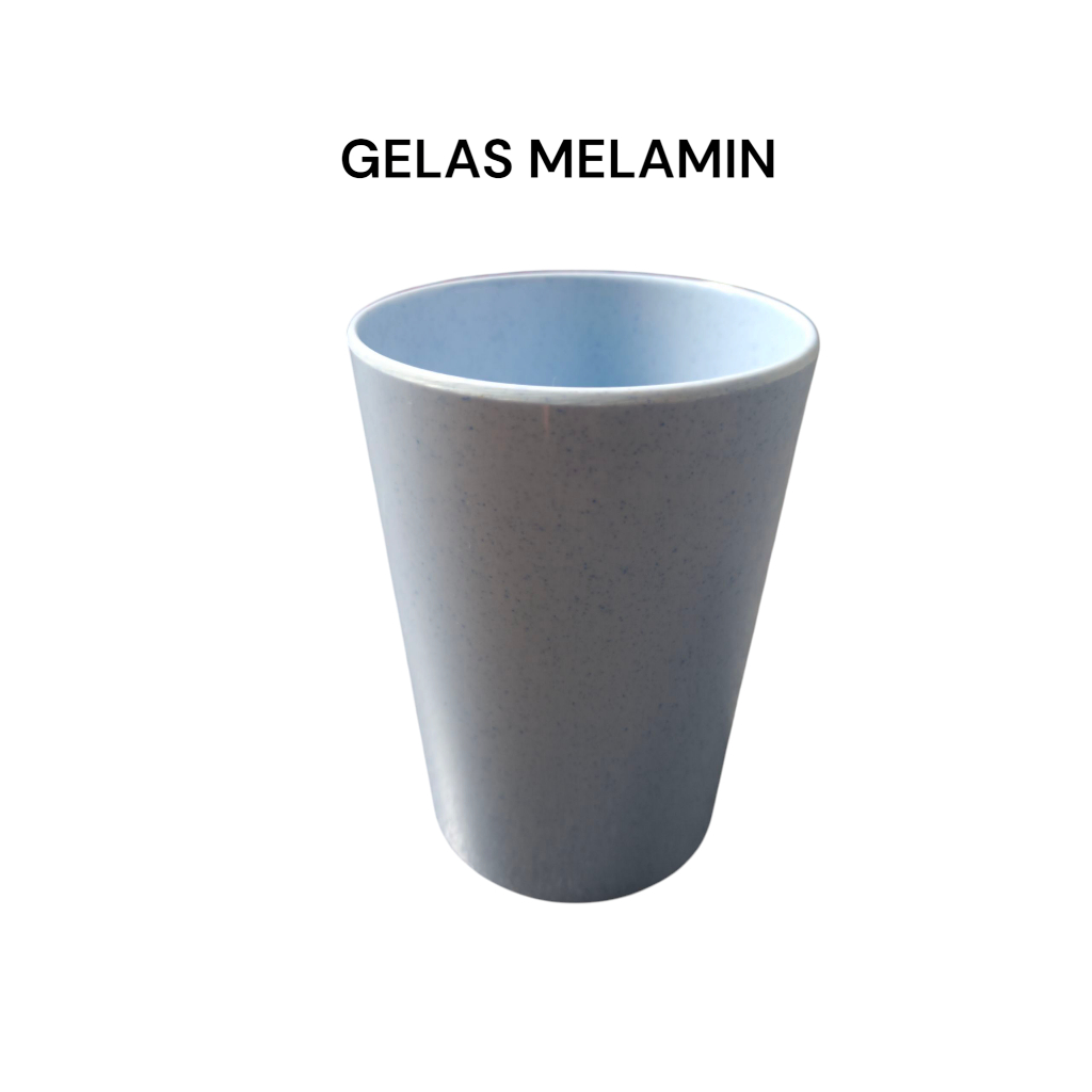 Gelas Melamin Polos Warna Biru 300ml - Gelas Asthetic