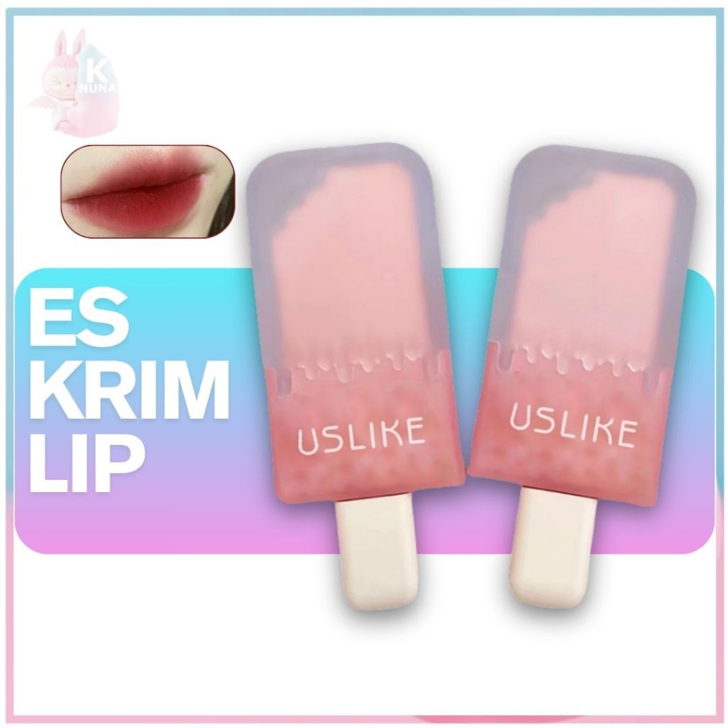USLIKE Ice Cream Lipstick Es Krim Lip Glaze Matte Lip Gloss Velvet Lipstik Korean Tahan Lama XX168